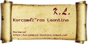 Korcsmáros Leontina névjegykártya